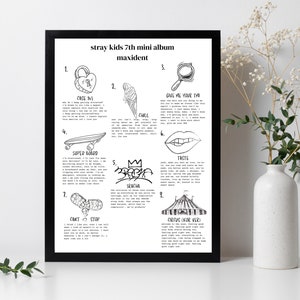 stray kids maxident álbum temático tracklist lyric wall art [descarga digital / imprimible] / a3 a4 a5 imprimir cartel kpop skz estética fanart