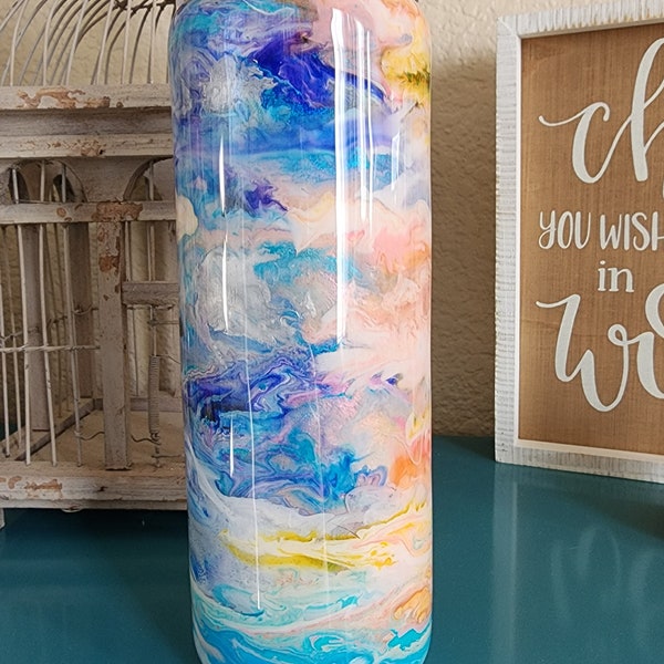 20 oz straight alcohol ink epoxy tumbler