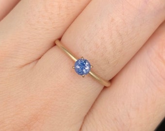 Milky blue sapphire ring, Rose gold ring for her 14k, Silky sapphire ring, milky sapphire ring Vietnam