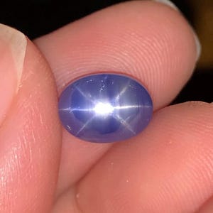 4,46 ct, Blå stjärnsafir, ouppvärmd stjärnsafir, obehandlad stjärnsafir