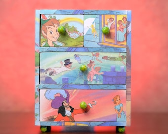 Peter Pan Jewelry box made by repurposing a children's book