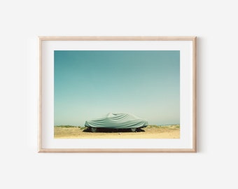 Limited Edition Giclée Fine Art Photography Print of covered classic old car shot in Morocco
