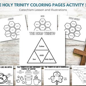 The Holy Trinity Coloring Pages Activity Set | Catechism Lesson & Illustrations