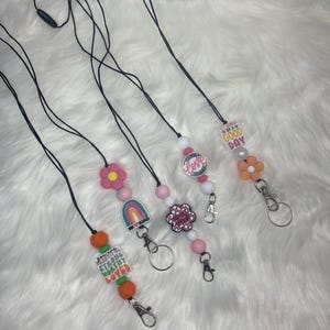Positive Affirmation Teacher Lanyard, Beaded Lanyard, Lanyard, Silione Beaded Lanyard, Teacher Appreciation Gift, Teacher Gifts