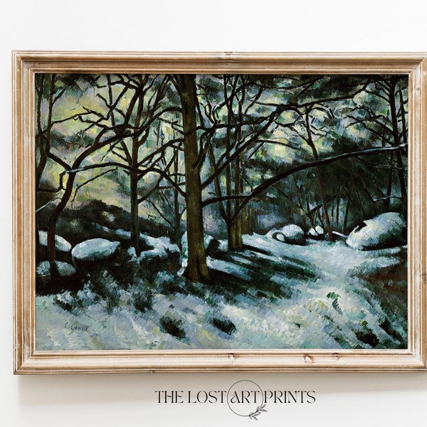 Dipinto Vintage di paesaggio invernale | Download Digitale di arte vintage