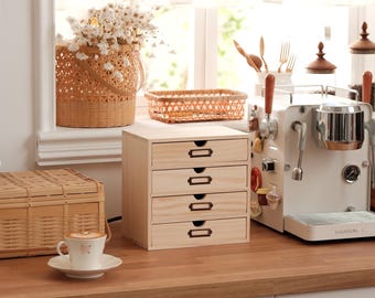 Unfinished Wood 4-Drawer Desktop Organizer – Arts and Craft Painting Project For Children