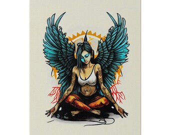 Angelpunk Yoga Witch Matte Canvas, Uitgerekt, 0.75"