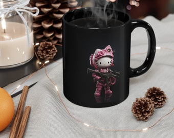 Halo Kitty zwarte mok
