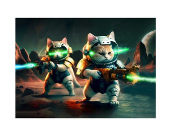 Space Marine Kittens AANVAL! Afdrukken