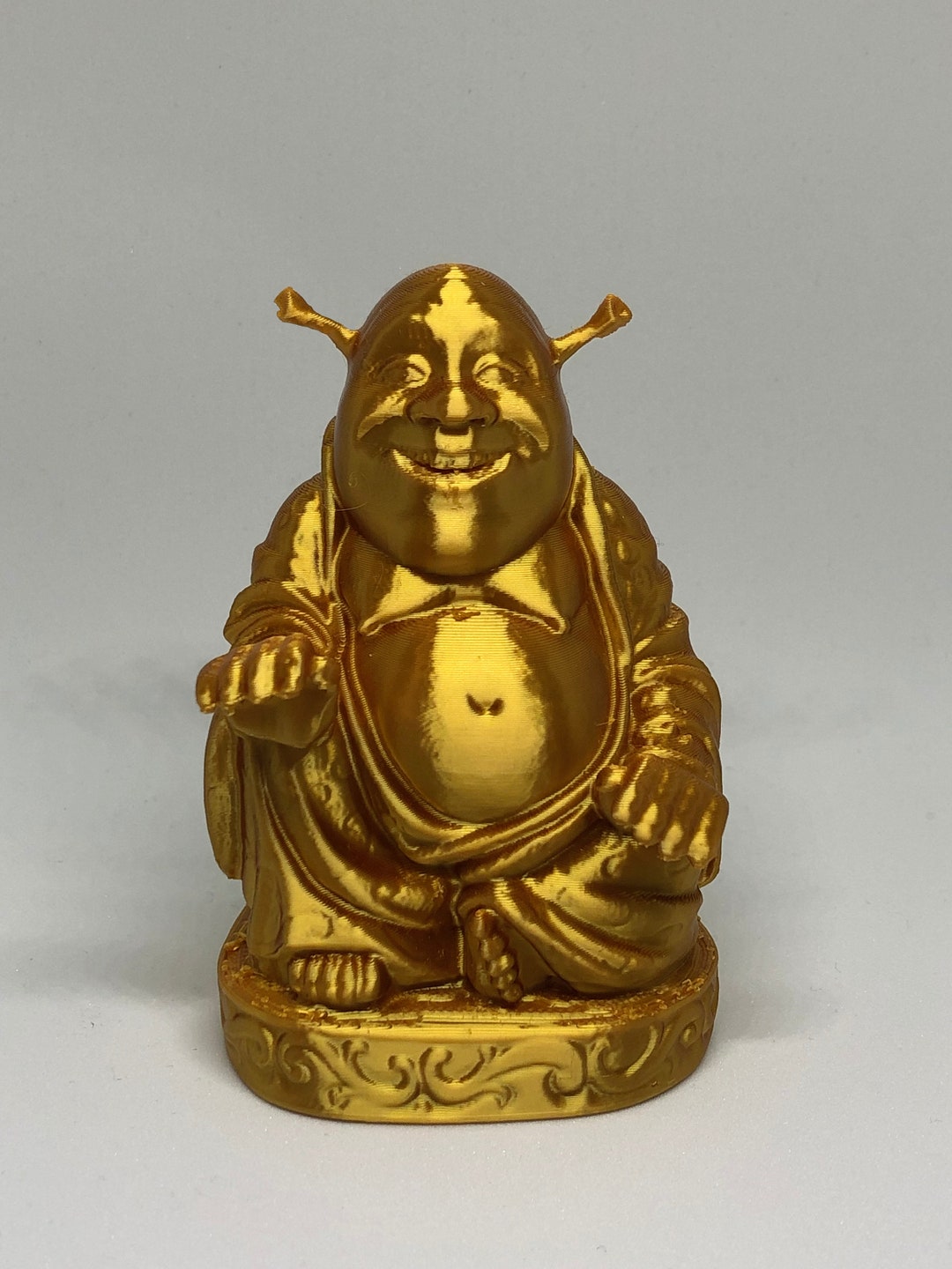Golden Shrek Buddha Statue 3D Printed Etsy