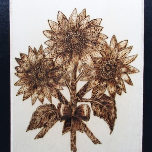 Sunflowers Wood Burn Wall-Hanging