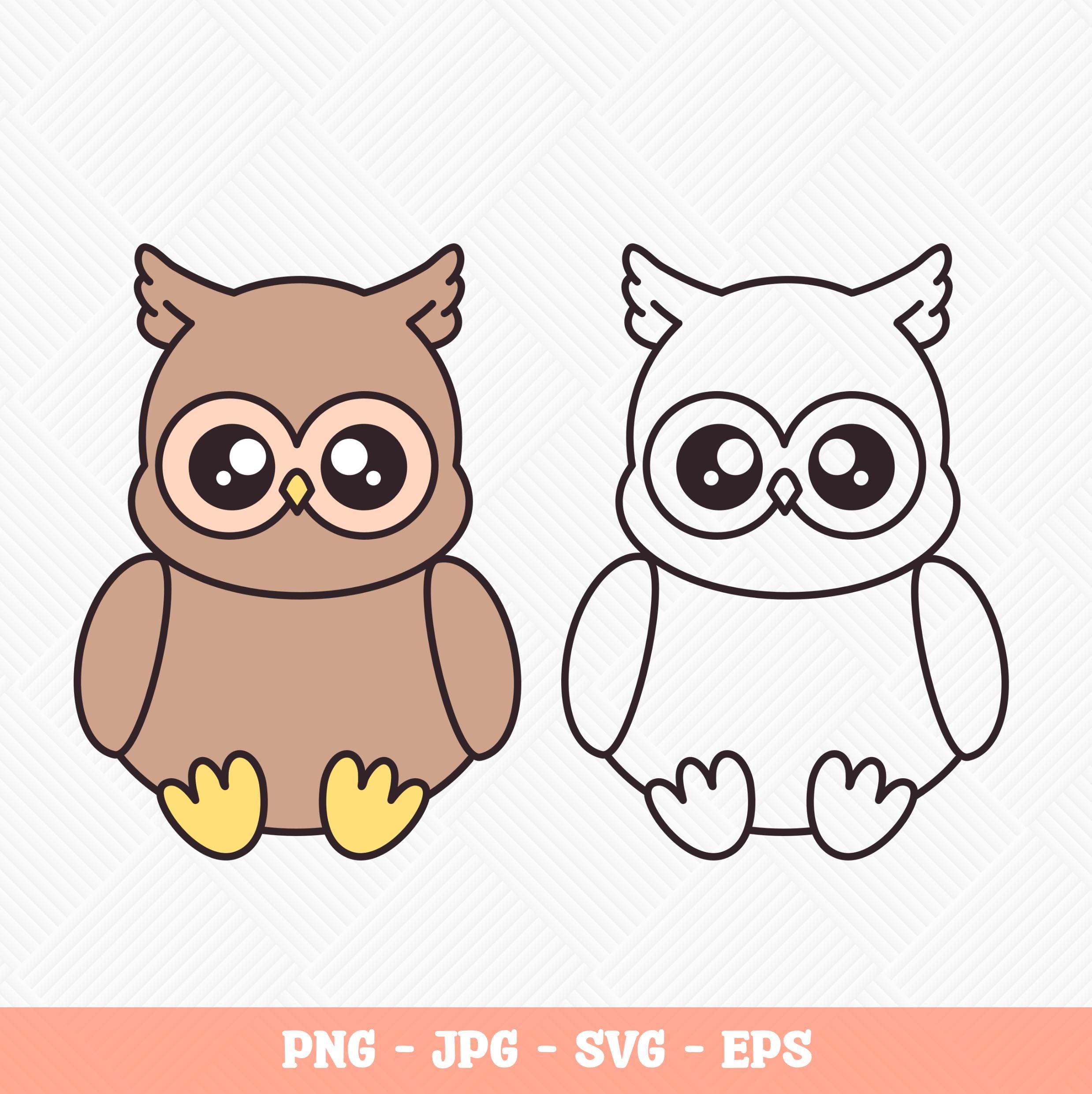 Owl SVG cutting files layered and outlined for Cricut & PNG for Sublimation