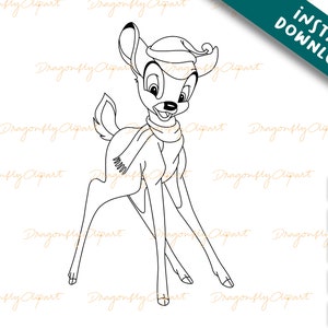 Arquivos de corte de Natal Bambi, Natal Svg Png, svg cricut natal, amigo Svg, Personagem de Natal, Arquivos Png de férias, Cricut Sublimation