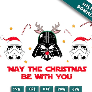 Darth Vader Stormtrooper Star Wars kerst SVG-bestand, The Mandalorian PNG-bestand, Merry Christmas Family digitaal bestand, humor gesneden bestand cricut