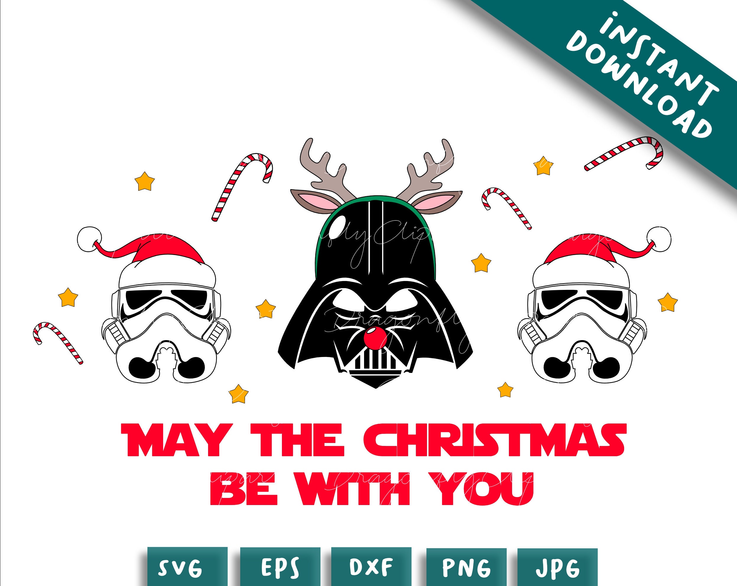 Darth Vader Stormtrooper Star Wars Christmas SVG File, the