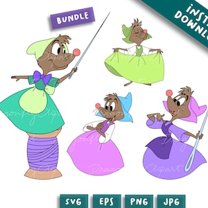 Cinderella sewing bundle, mice clipart Svg Png, svg cricut cute mice, friend Svg, funny mice, Holiday Png Files, Cricut Sublimation