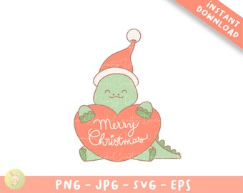 サンタの帽子をかぶってメリークリスマスを願う恐竜（クリカット＆昇華）