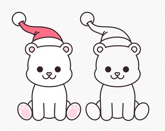 Polar Bear SVG Cut File, Hand Drawn, Layered and Outlined (Cricut Ready)