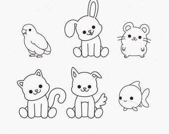 Pets Bundle SVG PNG Oultined for Cricut and sublimation