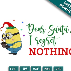 Saison de Noël Minion Svg Png eps dxf, personnage de Noël, Svg Noël, Noël amis Svg, fichiers Png Svg vacances pour Cricut sublimation