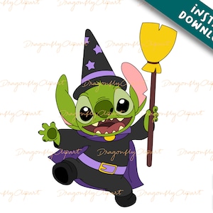 Stich Halloween Hexe Squd svg, svg Cricut für Kind, Geschenk für Freund, Geburtstag Weihnachten Charakter, Event Handwerk Png svg für Cricut Sublimation