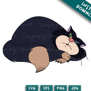 Cenicienta Lucifer gato, clipart Svg Png, svg cricut, cenicienta ennemy Svg, Lucifer significa gato, cenicienta gato Png Archivos, Cricut Sublimación