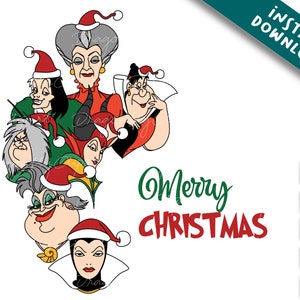 Christmas Villains Svg,Christmas Squad Bösewichte,Merry Christmas Queens Bösewichte,Christmas Charakter,Christmas Svg,Plotterdatei Für Cricut Sublimation