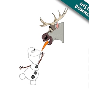 frozen olaf & sven boże narodzenie, Boże Narodzenie Svg Png, Christmas Squad Svg, przyjaciel Svg, Postać świąteczna, Pliki świąteczne Png, Cricut Sublimacja