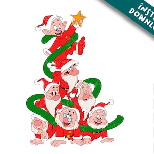 Pino 7 nani natale, Natale Svg Png, svg cricut natale, amico Svg, carattere natalizio, Holiday Png Files, cricut sublimazione