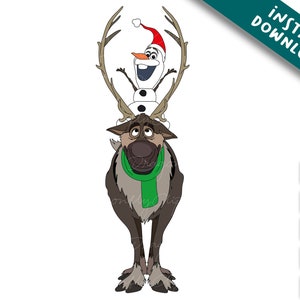frozen olaf & sven christmas, Christmas Svg Png, Christmas Squad Svg, friend Svg, Christmas Character, Holiday Png Files, Cricut Sublimation