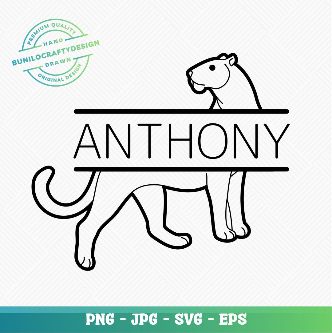 Split Monogram Anthony and His Panther Totem - Ready-to-cut SVG - Etsy