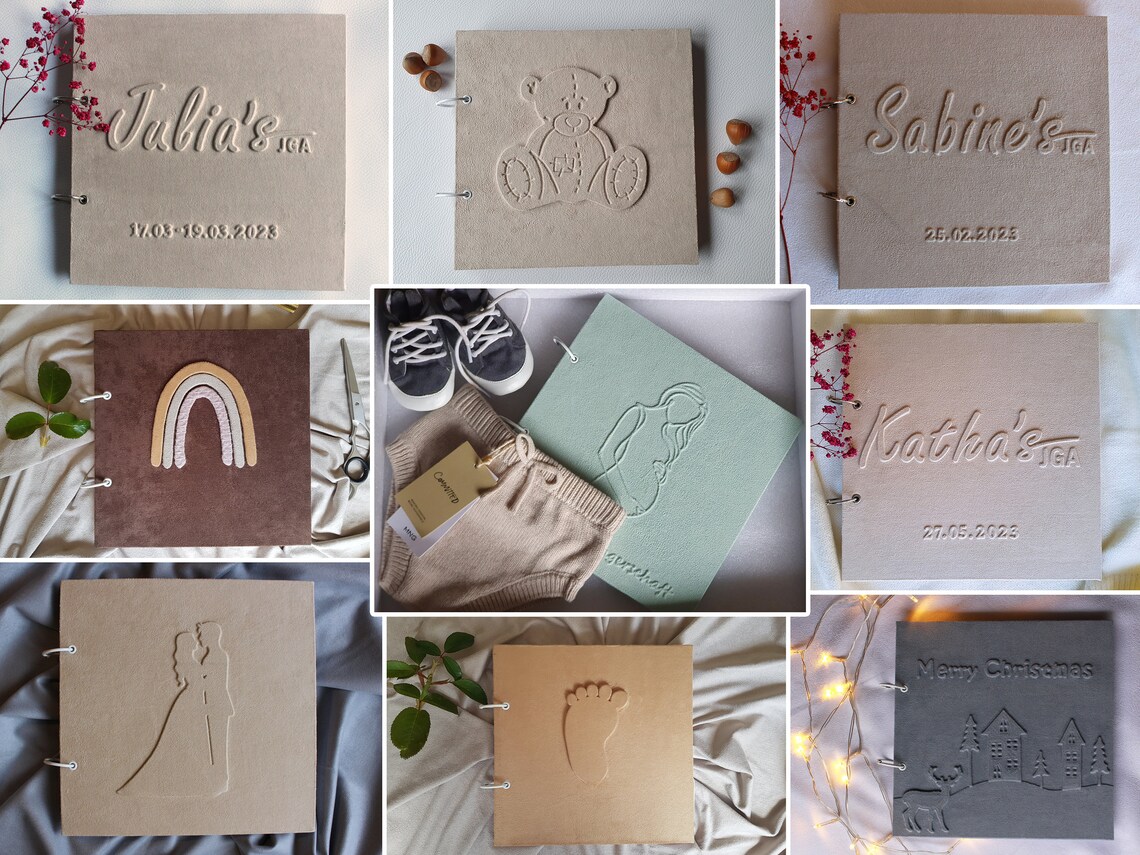 Leinen-Fotoalbum Für 20 Bilder – 12,7x17,8cm, Grau, Ideal Für Hochzeit & Baby
