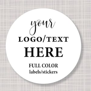 2 inch Round or 2x2 inch Square Custom Logo Labels 12 stickers per sheet