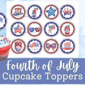 Fourth of July Printable Cupcake Toppers