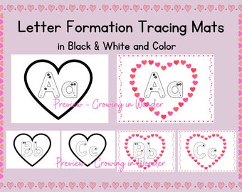 Letter Formation,  Alphabet Tracing, Hearts