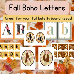 Fall - Boho Themed Bulletin Board Letters - Six Sets!