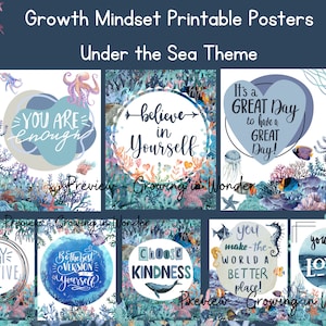 Unter dem Meer Wachstum Mindset druckbare Poster