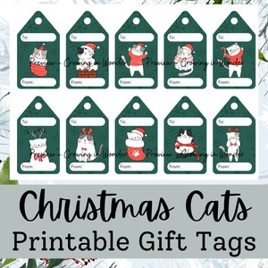Christmas Cats Printable Gift Tags