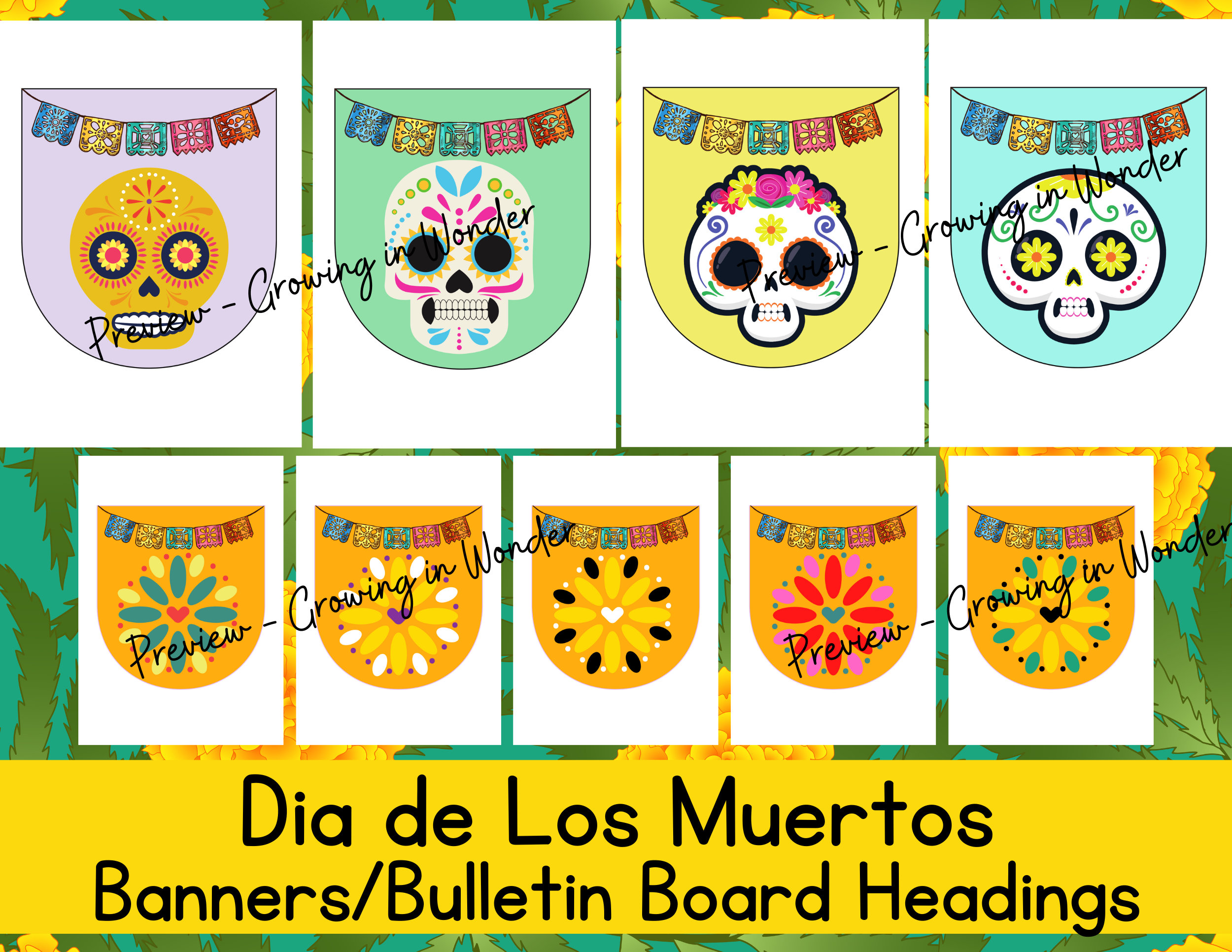 Dia De Los Muertos Decor, Day of the Dead Bulletin Board Kit - Etsy