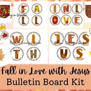 Fall Bible Bulletin Board Kit, Christian Bulletin Board, Fall in Love With Jesus