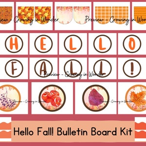 Hallo herfst! Bulletinboardkit, afdrukbaar klasdecor herfst