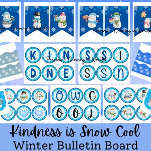 Winter Bulletin Board Kit, Christmas Classroom Decor, Kindness is Snow Cool