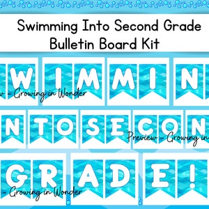 Second Grade Back to School Bulletin Board Kit, Ocean Theme Classroom