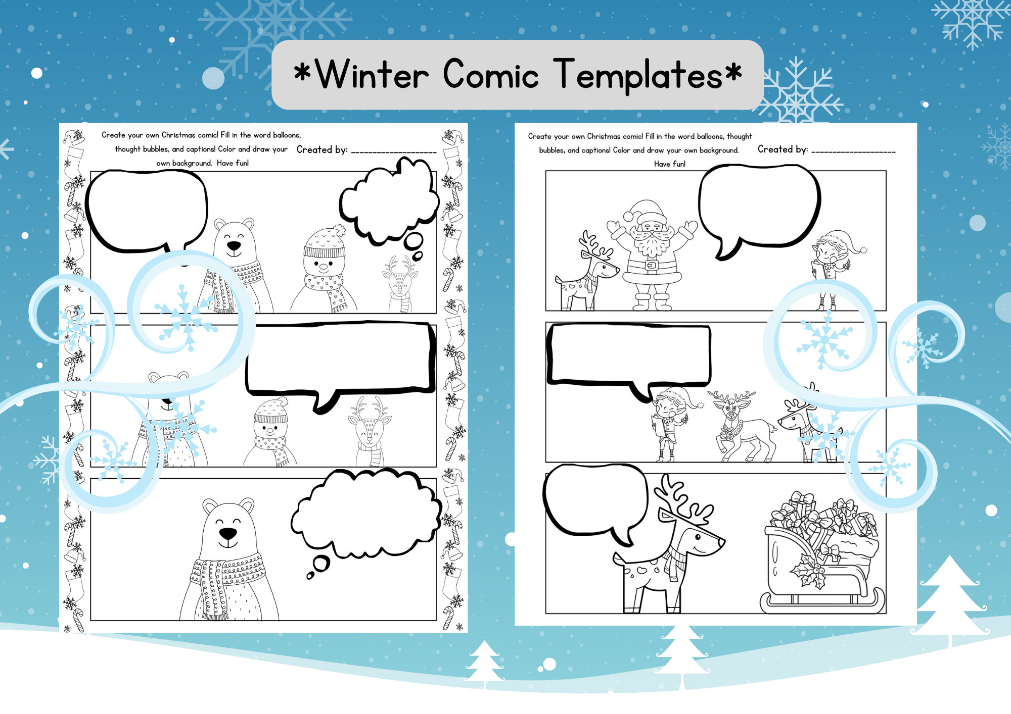 Comic Strip Template: Kids Summer Activities To Get Busy Journaling  Holidays And Trips In A Blank Comic Book Template | Comics Preschool  Learning
