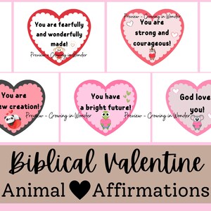 Biblical Valentine Animal Heart Affirmations, Classroom Decor