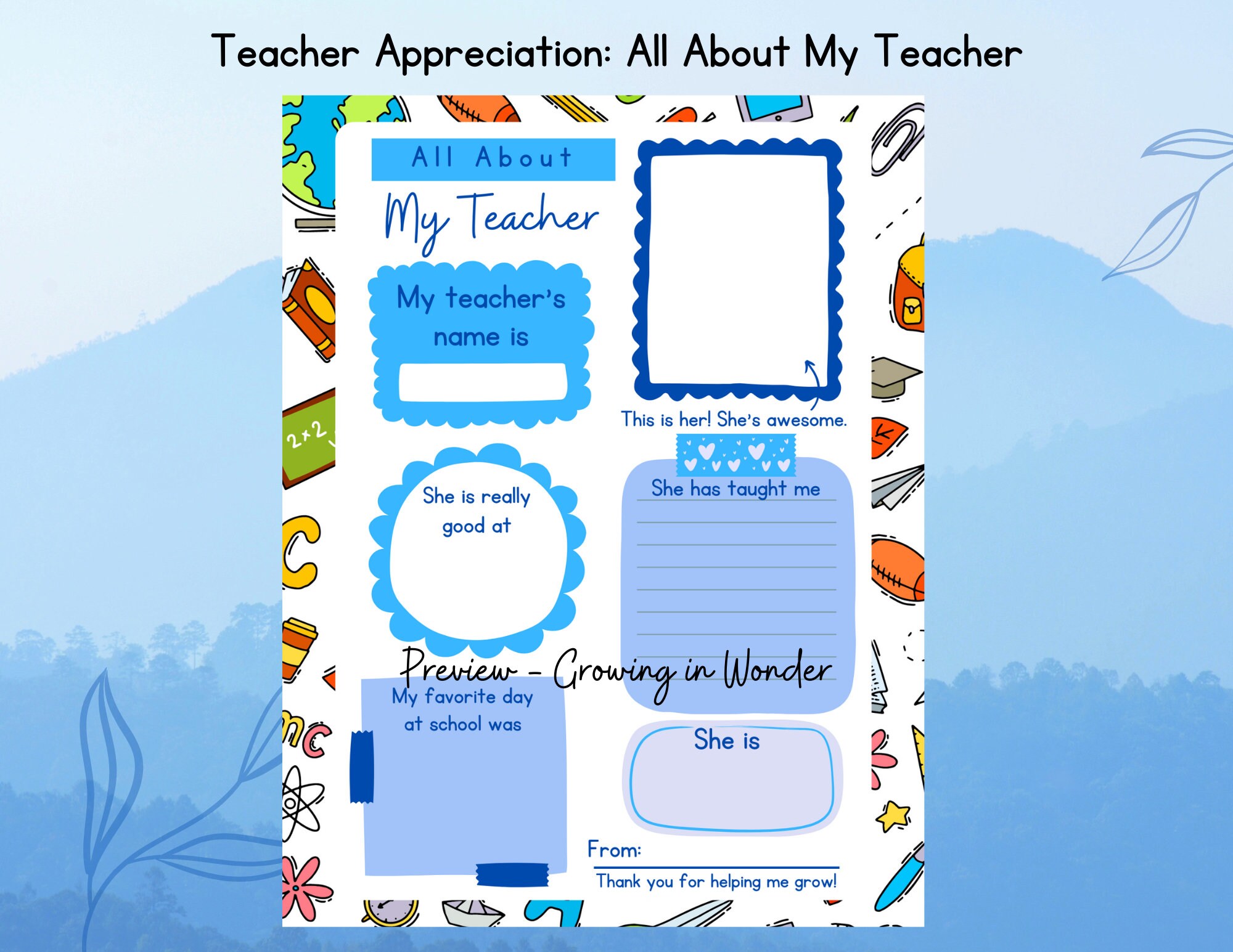 Teacher Appreciation Week Printable Card - Etsy