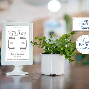 Printable QR Tip Sign, Jar Sign, 3 Sizes, Customizable QR Code, Venmo, PayPal, Salon, Barender, Stylist, Service, Tips, Gratuities