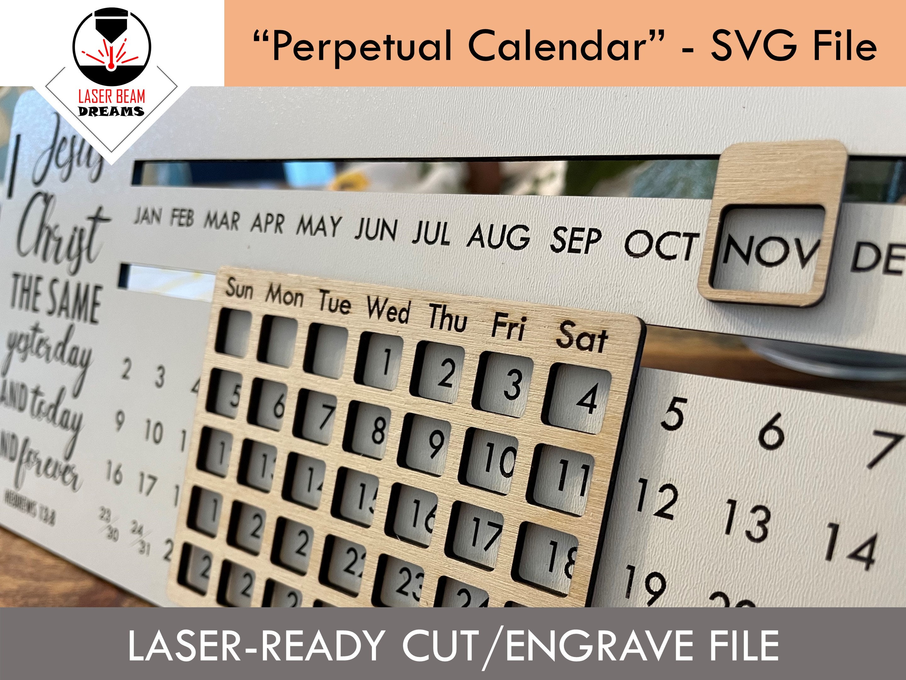 Perpetual Calendar SVG Digital Download Etsy