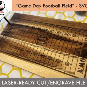 Game Day Football Field (SVG digital download). Perfect for a serving tray or charcuterie board during college or pro football season!