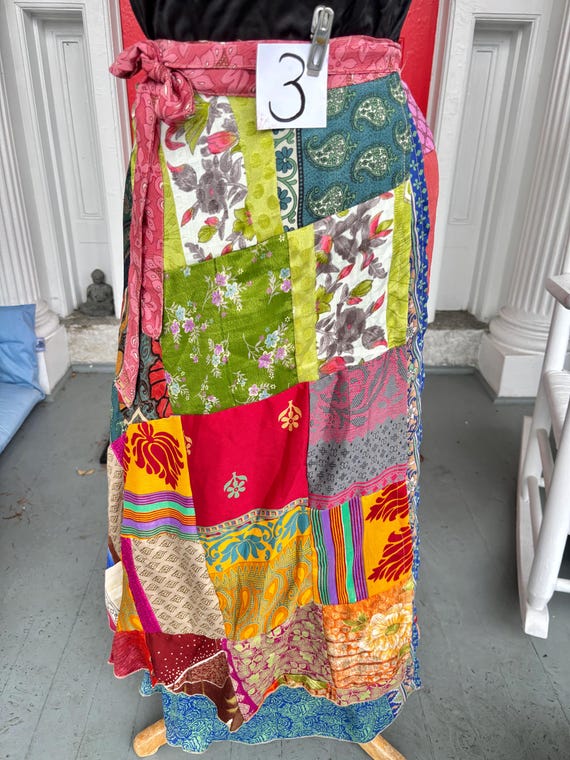 Patchwork Wrap Skirts - image 6